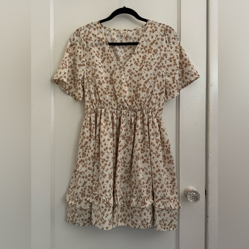 Boutique Boho Floral Faux Wrap Dress